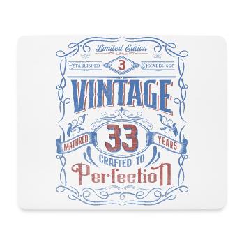 Vintage Crafted To Perfection 33th Birthday - Mousepad (Querformat) - Weiß - Vorne