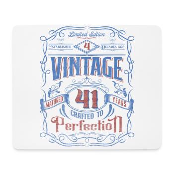 Vintage Crafted To Perfection 41th Birthday - Mousepad (Querformat) - Weiß - Vorne