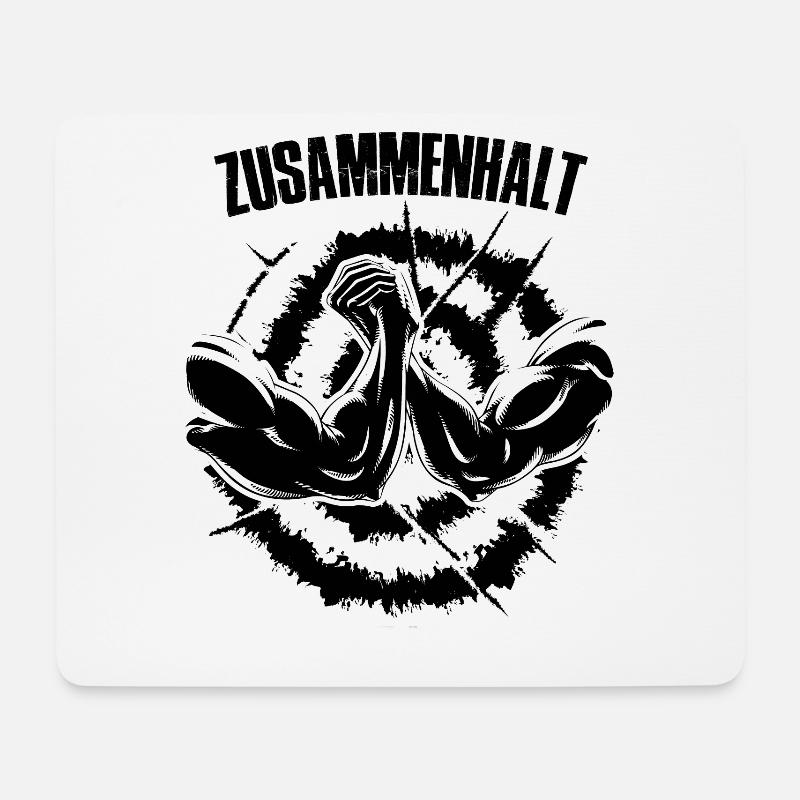 zusammenhalt mit Bizeps - Mousepad (Querformat) - Weiß