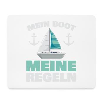 Mein Boot Meine Regeln für alle Wassersportler - Mousepad (Querformat) - Weiß - Vorne