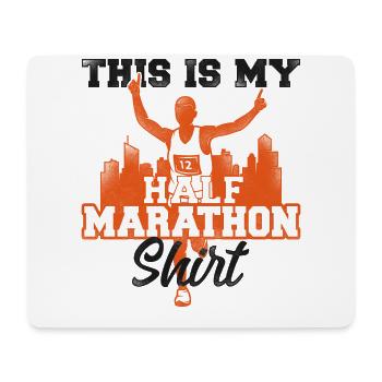 Running Runner Semi-Marathon - Tapis de souris (format paysage) - blanc - Devant