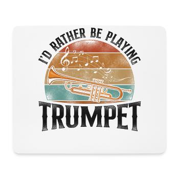 Trumpet Player Vintage Retro I'd - Mousepad (Querformat) - Weiß - Vorne