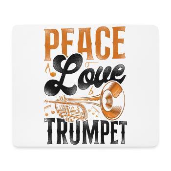 Trumpet Player Girl Vintage Peace - Mousepad (Querformat) - Weiß - Vorne