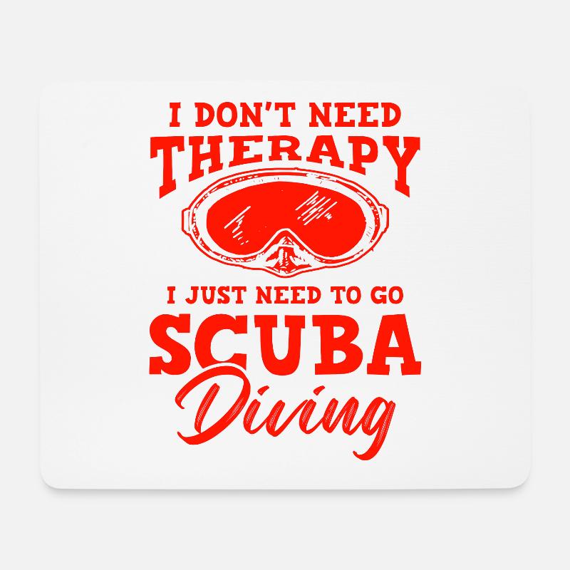 scuba tauchen therapie - Mousepad (Querformat) - Weiß