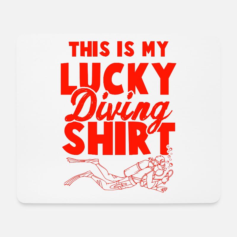 taucher tauchen shirt - Mousepad (Querformat) - Weiß