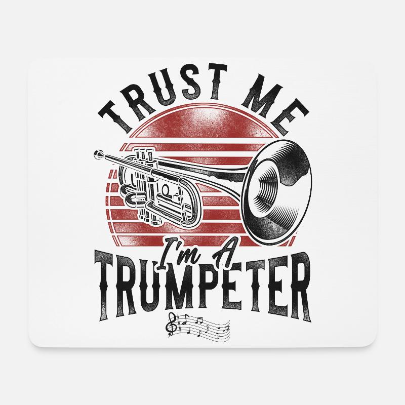 Trumpet Player Vintage Retro Trust - Mousepad (Querformat) - Weiß