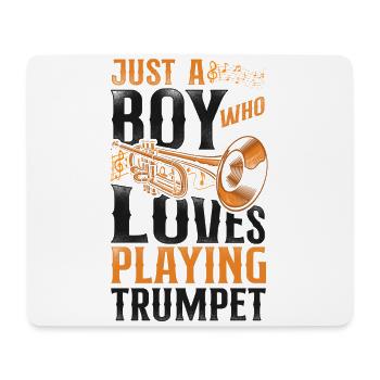Trumpet Player Vintage Just A Boy - Mouse Pad (horizontal) - white - Front