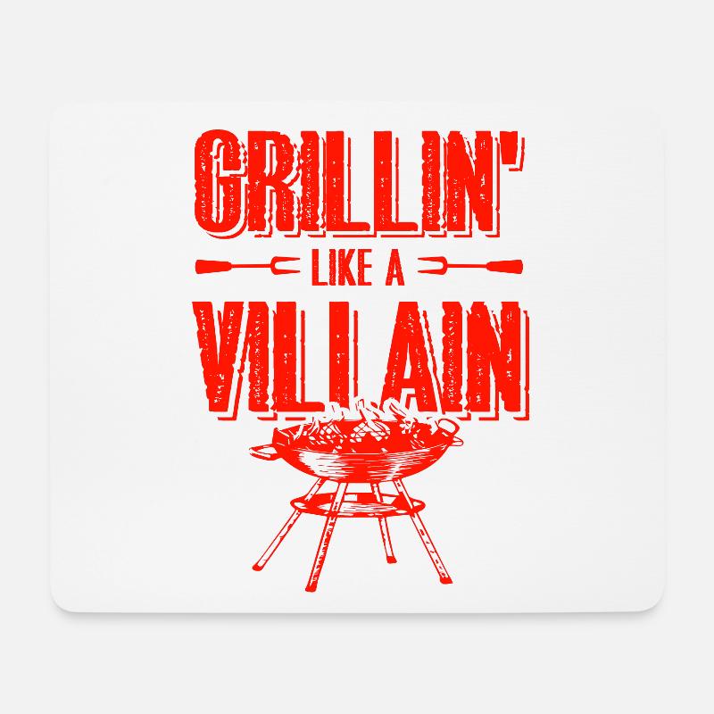 grillen lustiger spruch - Mousepad (Querformat) - Weiß