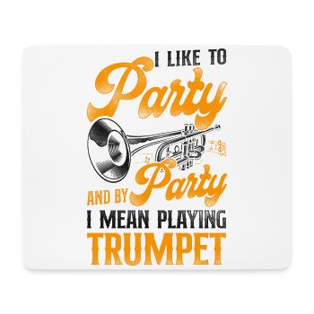 Trumpet Player Vintage I Like To - Mouse Pad (horizontal) - white - Front