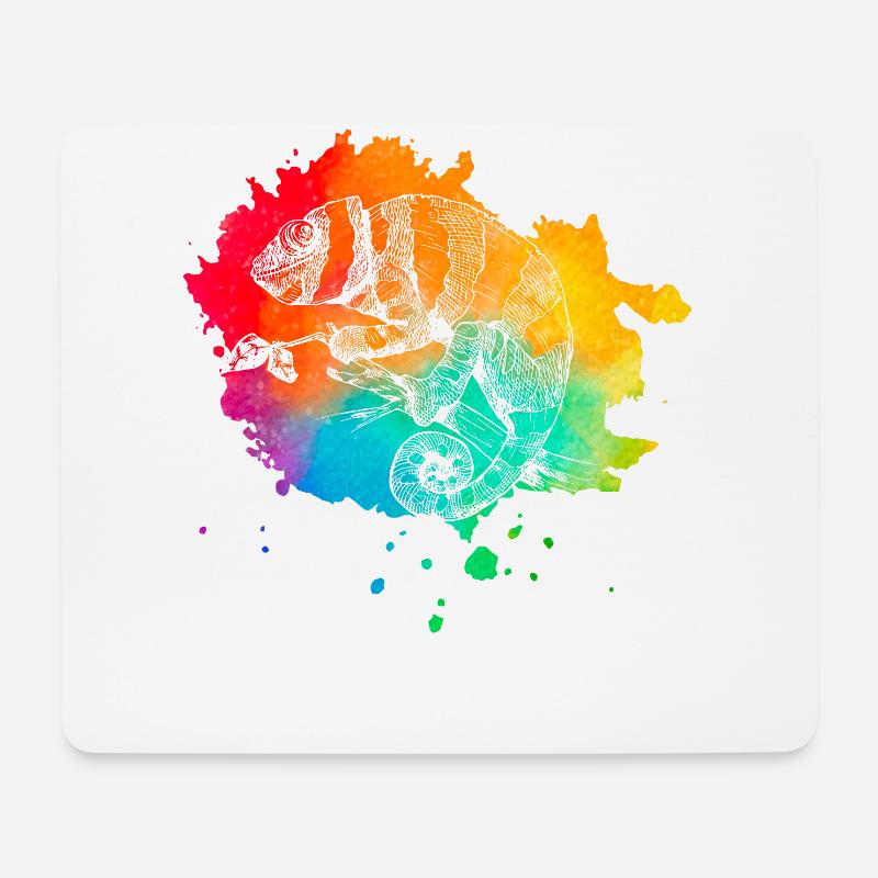 Chamäleon Retro - Mousepad (Querformat) - Weiß