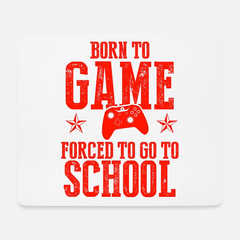 schule gamer - Mousepad (Querformat) - Weiß