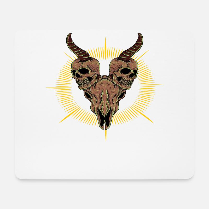 Totenkopf Tot Skelett - Mousepad (Querformat) - Weiß