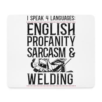 Soudage Soudeur Vintage I Speak 4 - Tapis de souris (format paysage) - blanc - Devant