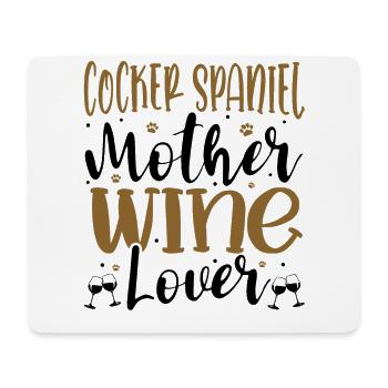Amateur de vin COCKER SPANIEL Mère - Tapis de souris (format paysage) - blanc - Devant