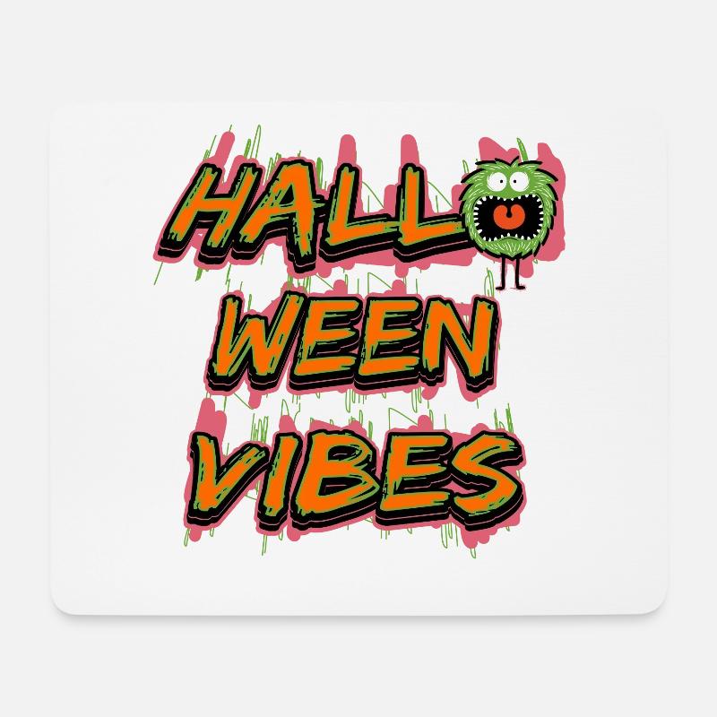 Süßes Monster Kürbis Partnerkostüm Halloween Vibes - Mousepad (Querformat) - Weiß