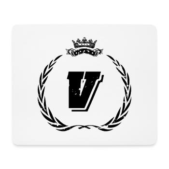 Couronne de lettre V - Tapis de souris (format paysage) - blanc - Devant