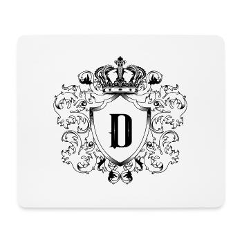 D letter coat of arms - Mouse Pad (horizontal) - white - Front