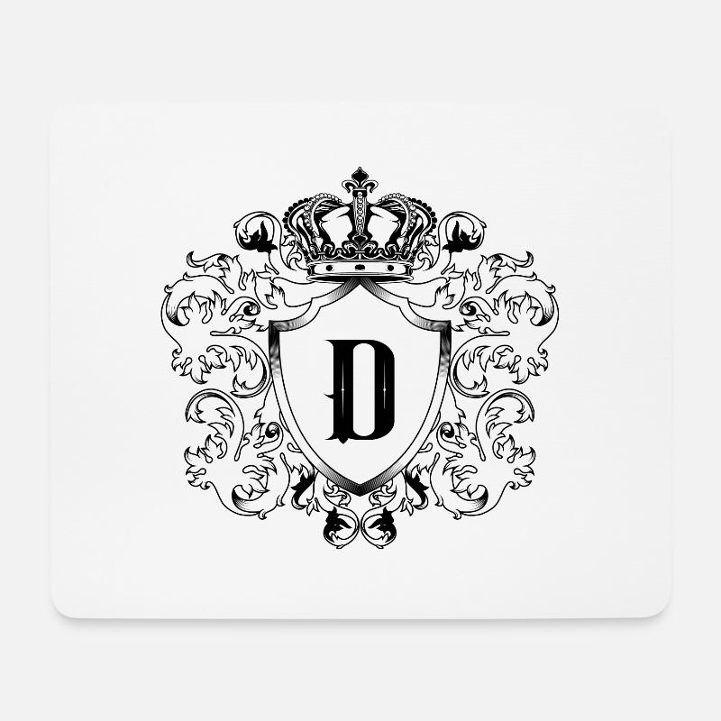 D Buchstabe Wappen - Mousepad (Querformat) - Weiß