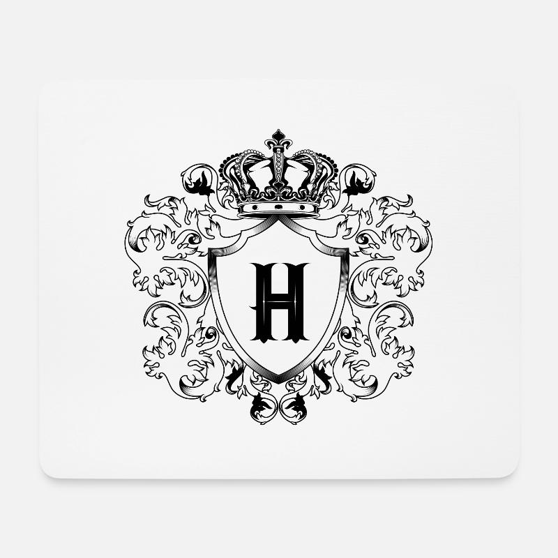 H Buchstabe Wappen - Mousepad (Querformat) - Weiß