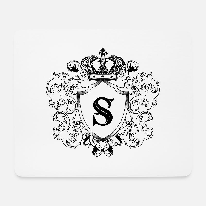 S Buchstabe Wappen - Mousepad (Querformat) - Weiß