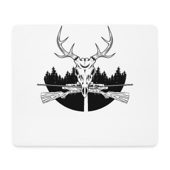 Jagen Jäger Wild Schießen Jagt Hirschkopf Hirsch - Mousepad (Querformat) - Weiß - Vorne