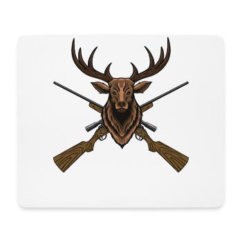 Jagen Jäger Wild Schießen Jagt Förster Hirsch - Mousepad (Querformat) - Weiß - Vorne