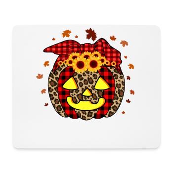 Pumpkin Pumpkin Lantern Leopard Checkered Halloween - Mouse Pad (horizontal) - white - Front