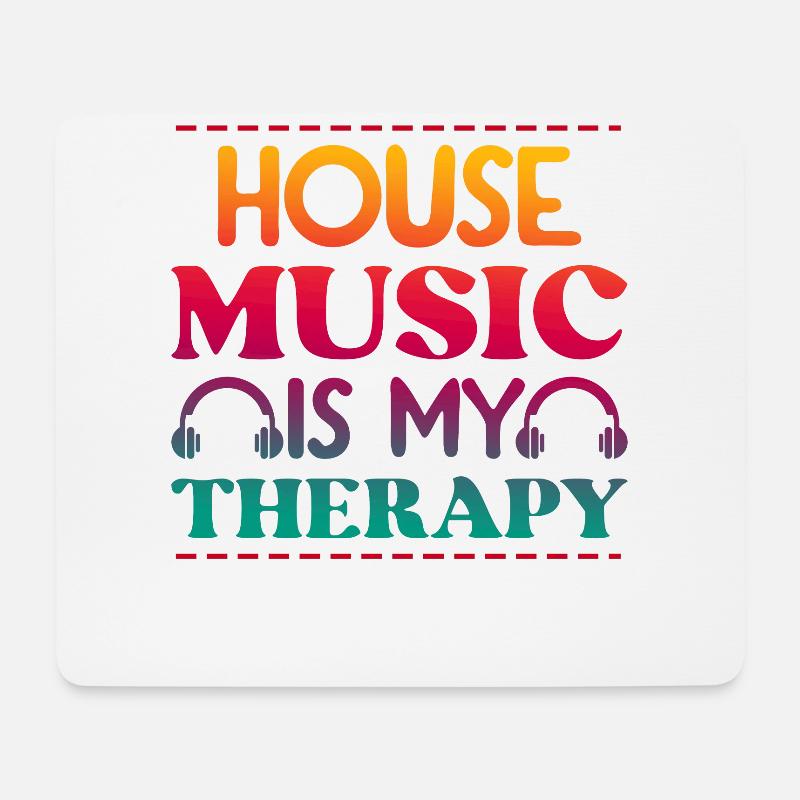 House Musik Clubbing - Mousepad (Querformat) - Weiß