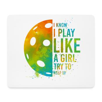 Pickleball Girl Ladies Watercolor - Mousepad (Querformat) - Weiß - Vorne