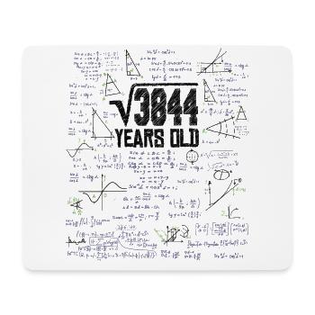 Square Root of 3844 Math Nerd 62nd Birthday - Mouse Pad (horizontal) - white - Front