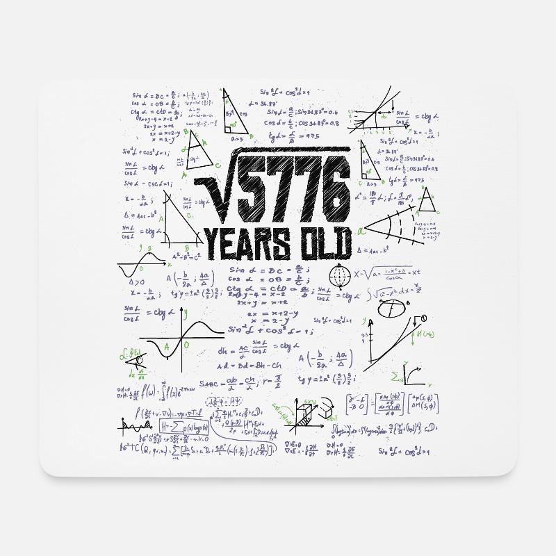 Quadratwurzel von 5776 Mathe Nerd 76. Geburtstag - Mousepad (Querformat) - Weiß