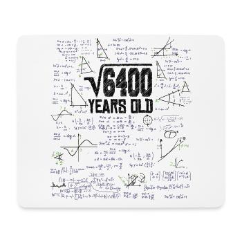 Racine carrée de 6400 math nerd 80e anniversaire - Tapis de souris (format paysage) - blanc - Devant