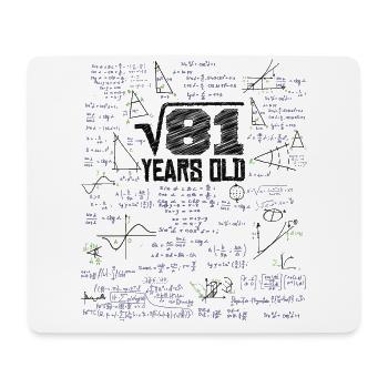 Square Root of 81 Math Nerd 9th Birthday - Mouse Pad (horizontal) - white - Front