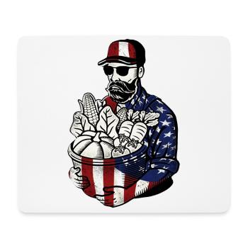 Farming Farmer American Flag Us - Mousepad (Querformat) - Weiß - Vorne