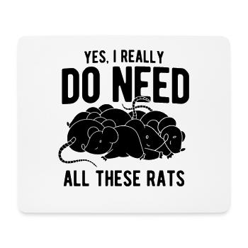Nagetier Maus Ratte - Mousepad (Querformat) - Weiß - Vorne