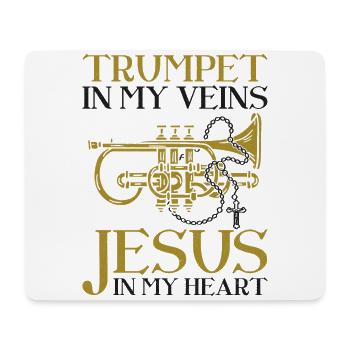 Trumpet Player Jesus Faith - Mousepad (Querformat) - Weiß - Vorne