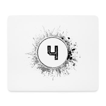 4 Zahl Klecks - Mousepad (Querformat) - Weiß - Vorne