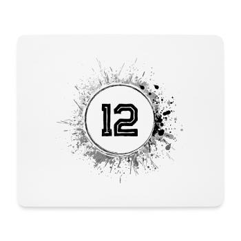 12 Zahl Klecks - Mousepad (Querformat) - Weiß - Vorne