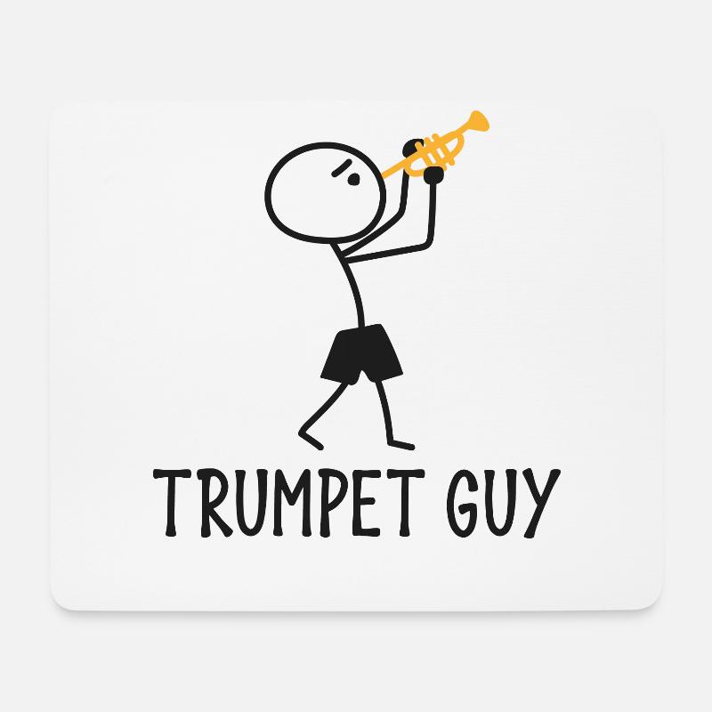 Trumpet Player - Mousepad (Querformat) - Weiß