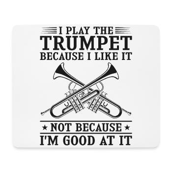 Trumpet Player Vintage I Play The - Mouse Pad (horizontal) - white - Front