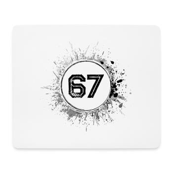 67 Zahl Klecks - Mousepad (Querformat) - Weiß - Vorne