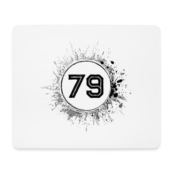 79 Zahl Klecks - Mousepad (Querformat) - Weiß - Vorne