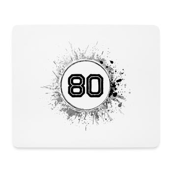 80 Zahl Klecks - Mousepad (Querformat) - Weiß - Vorne