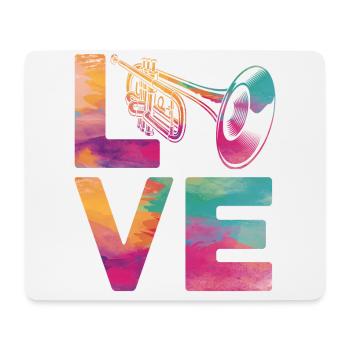 Trumpet Player Watercolor Love - Mousepad (Querformat) - Weiß - Vorne