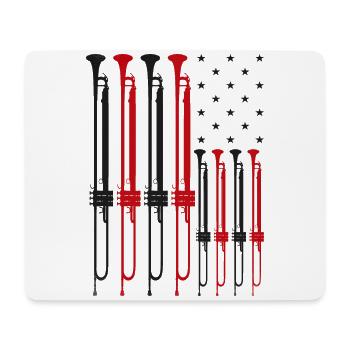 Trumpet Player American Flag - Mousepad (Querformat) - Weiß - Vorne
