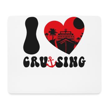 Cruise Ship Vacation Heart I Love - Mouse Pad (horizontal) - white - Front
