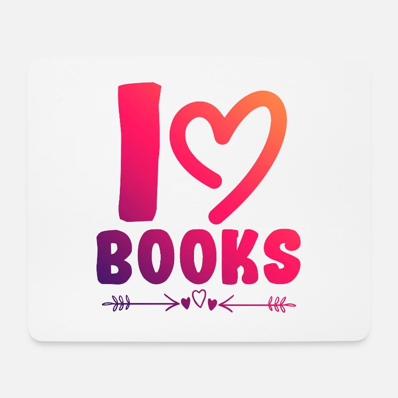 Ich liebe Bücher - Mousepad (Querformat) - Weiß