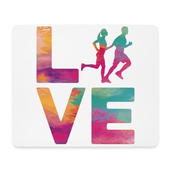 Running Runner Semi-Marathon - Tapis de souris (format paysage) - blanc - Devant