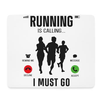 Running Runner Half Marathon Téléphone - Tapis de souris (format paysage) - blanc - Devant
