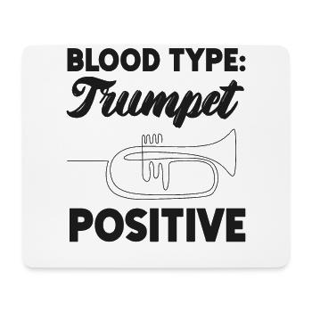 Trumpet Player Blood Type Trumpet - Mousepad (Querformat) - Weiß - Vorne